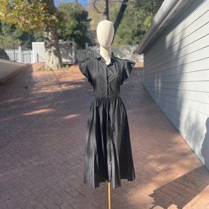 Red Valentino Black Taffeta Pleated Midi Dress (Size: S)